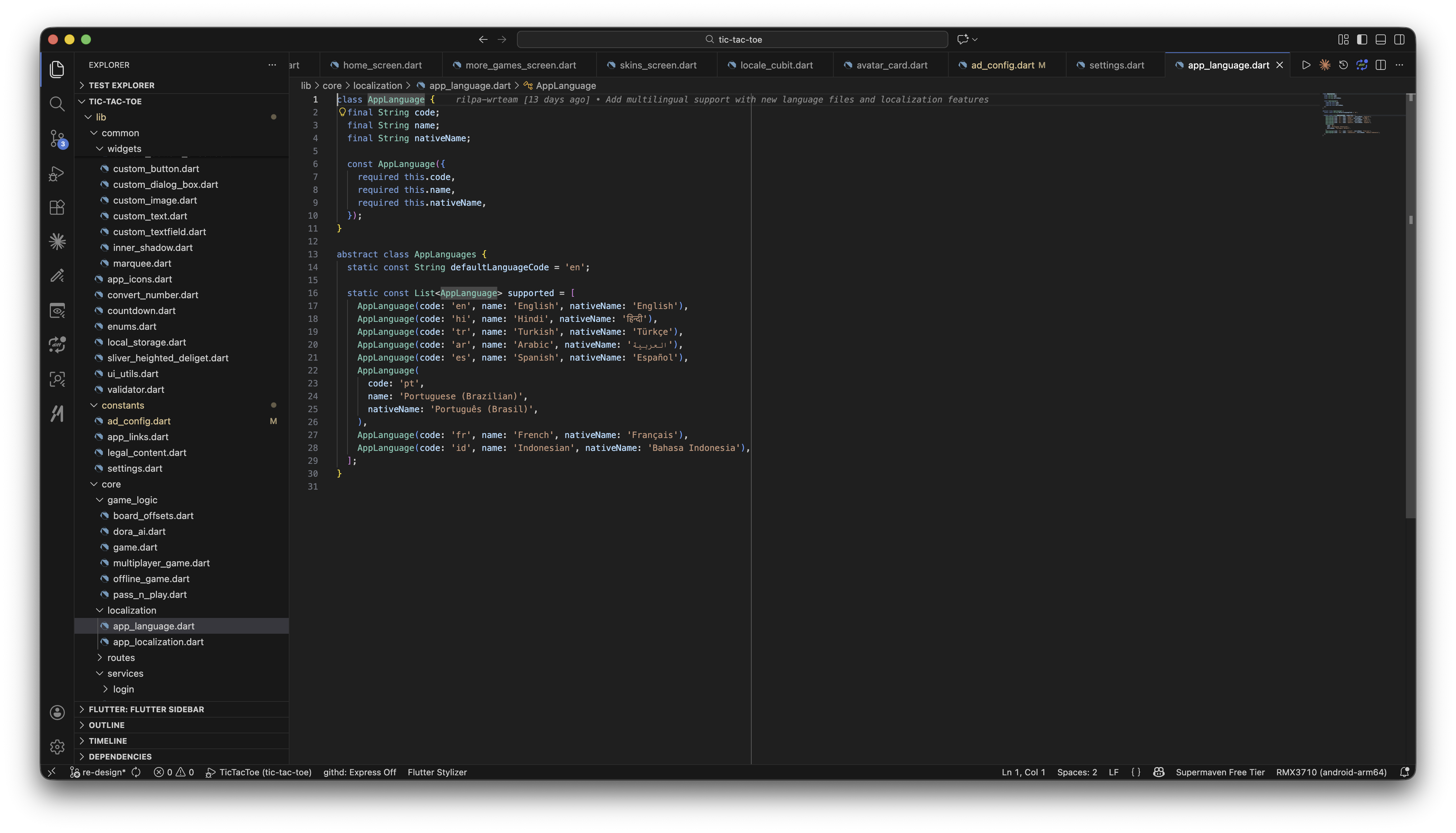 lib/core/localization/app_language.dart — AppLanguages.supported list